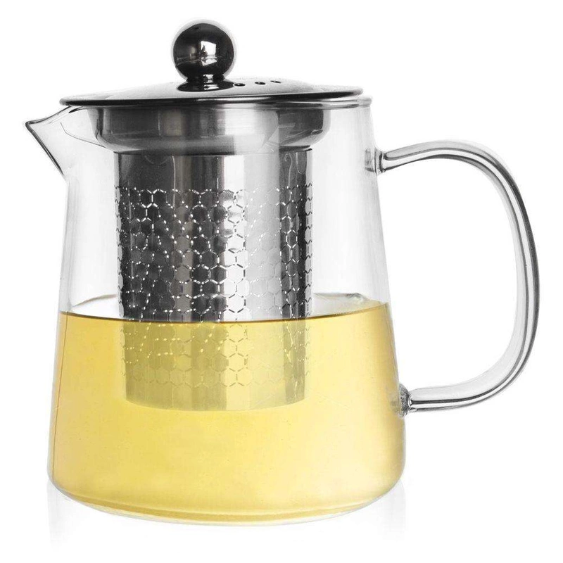 Glaskanne Glaskrug Teekanne mit Teesieb Teefilter 0,6l