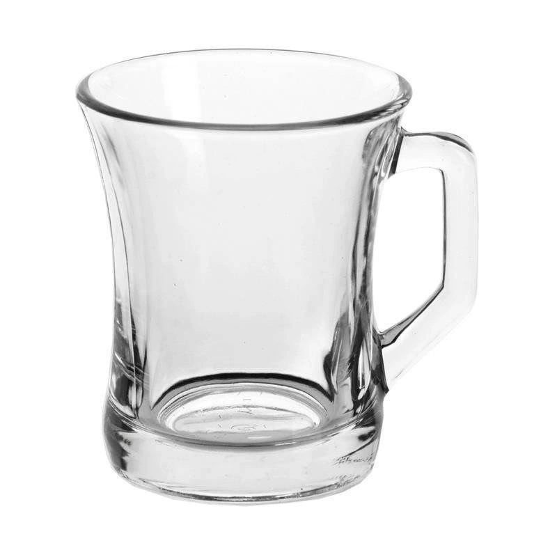 ORION Glass with handle mug glass for coffee tea set of glasses 200 ml 6 pieces