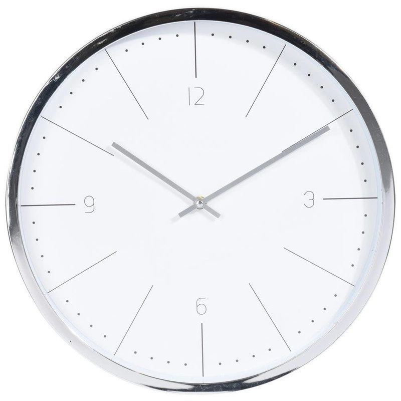 Zegar ścienny srebrny nowoczesny chromowany 40 cm
